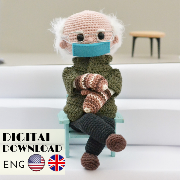 Bernie's mittens crochet doll pattern LaCigogne design