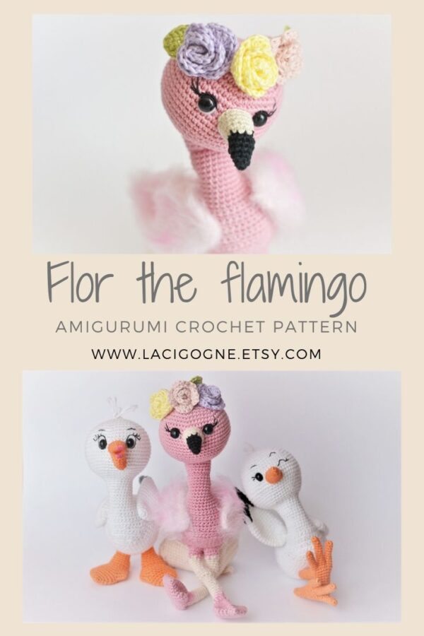 Flamingo crochet pattern toy