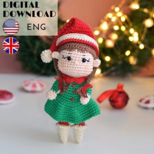 Ely the Christmas elf crochet pattern LaCigogne design
