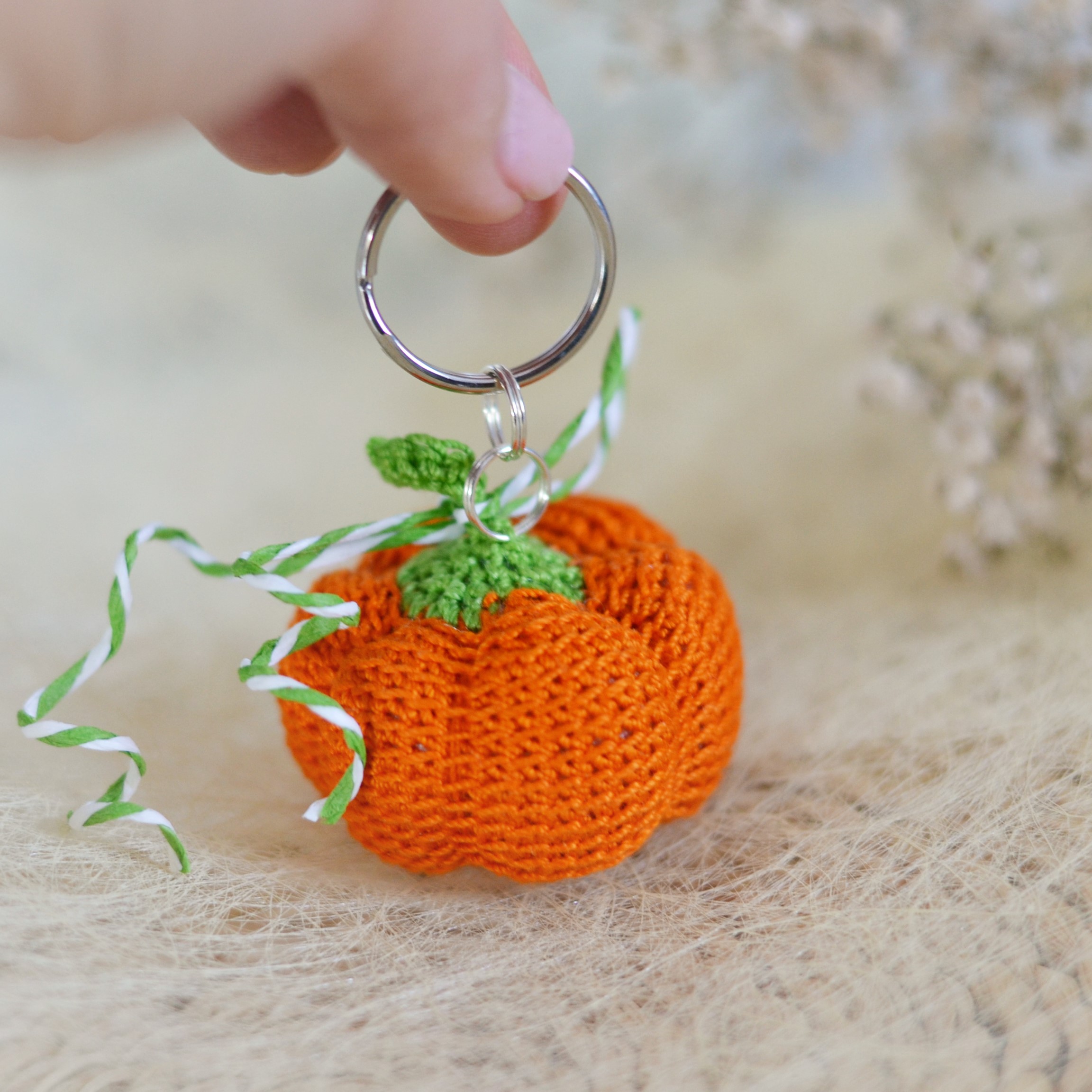 Pumpkin the crochet keychain